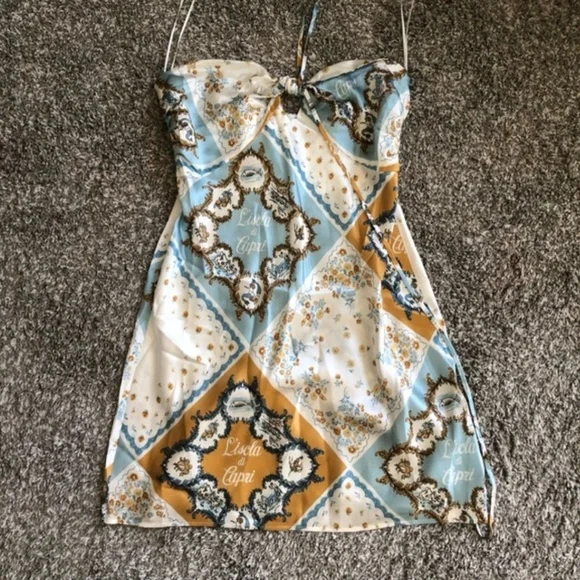 Reformation Sorrentine Silk Dress - L'Isola Di Capri - Picture 3 of 7